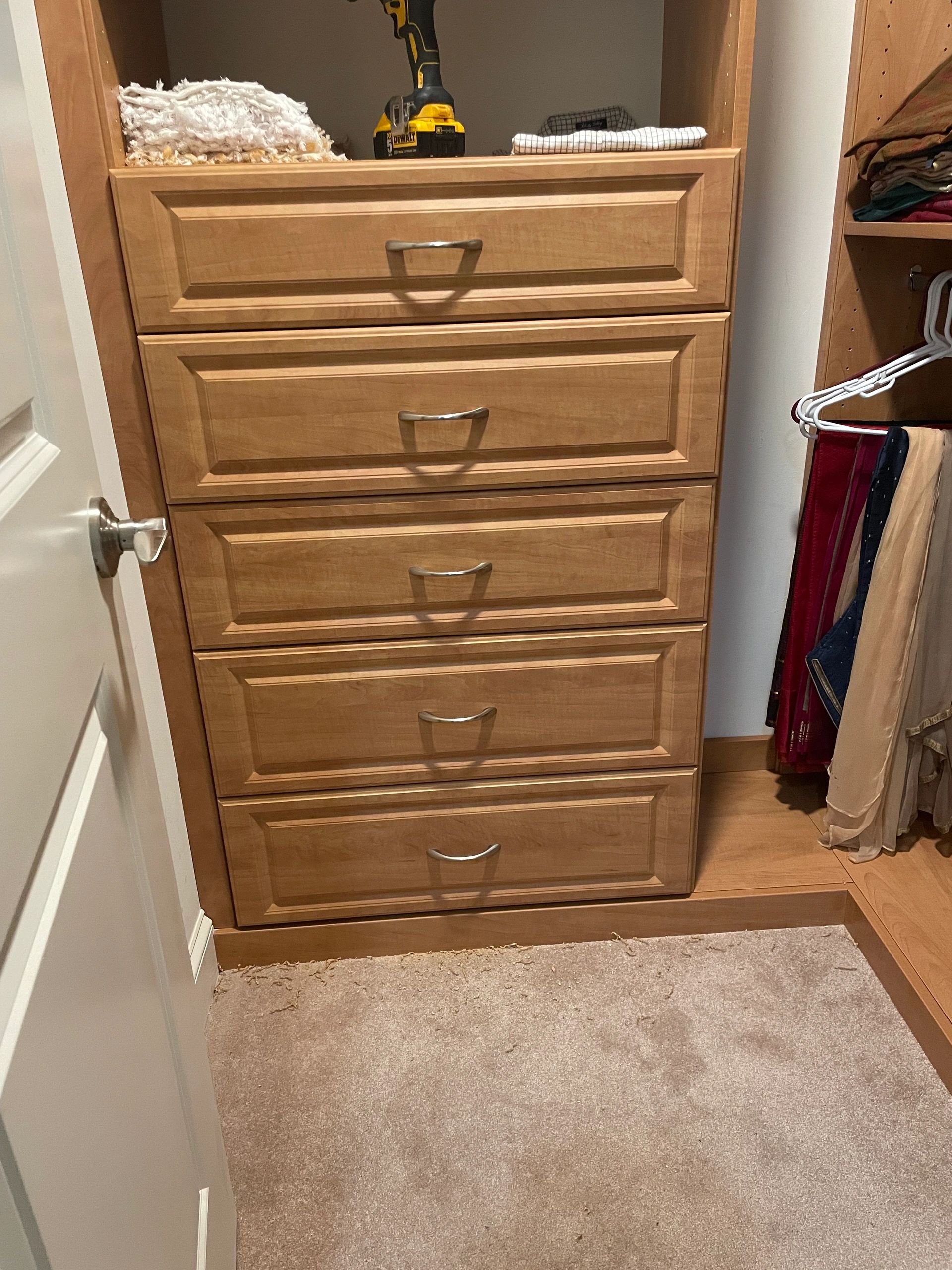 Raised panel visual example installed custom closet Fantasy Closets
