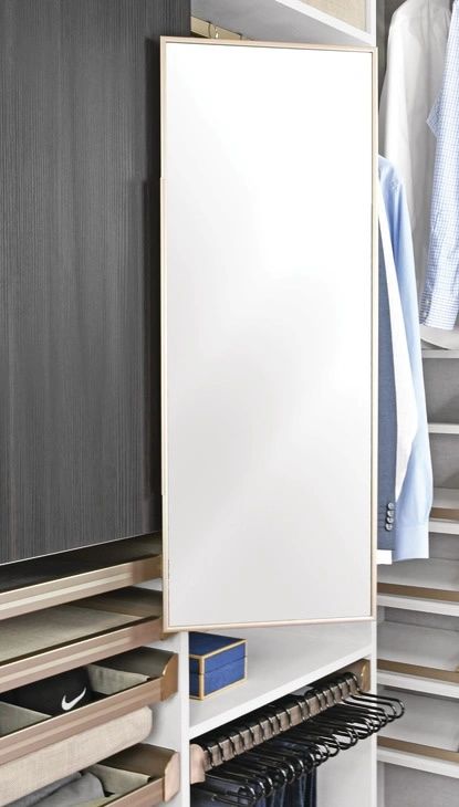 Pull-out 360 degree rotating mirror custom closet