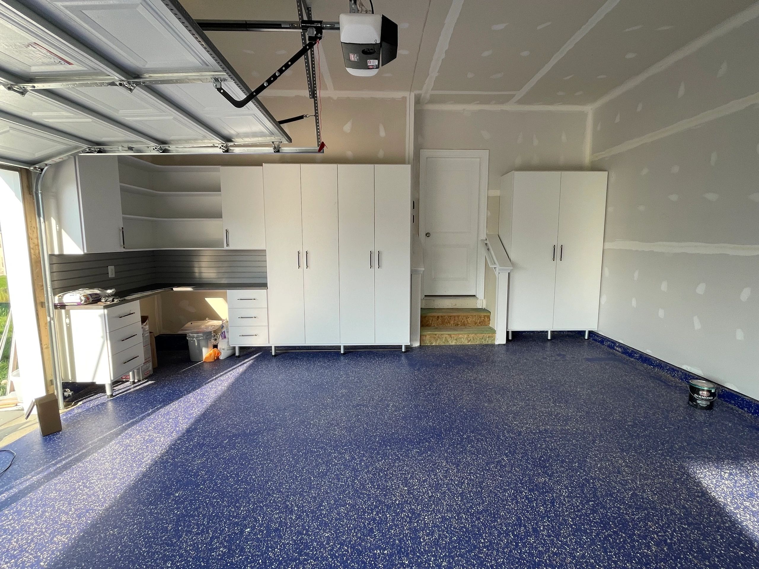 Custom garage cabinets slatwall storage Fantasy Closets Virginia
