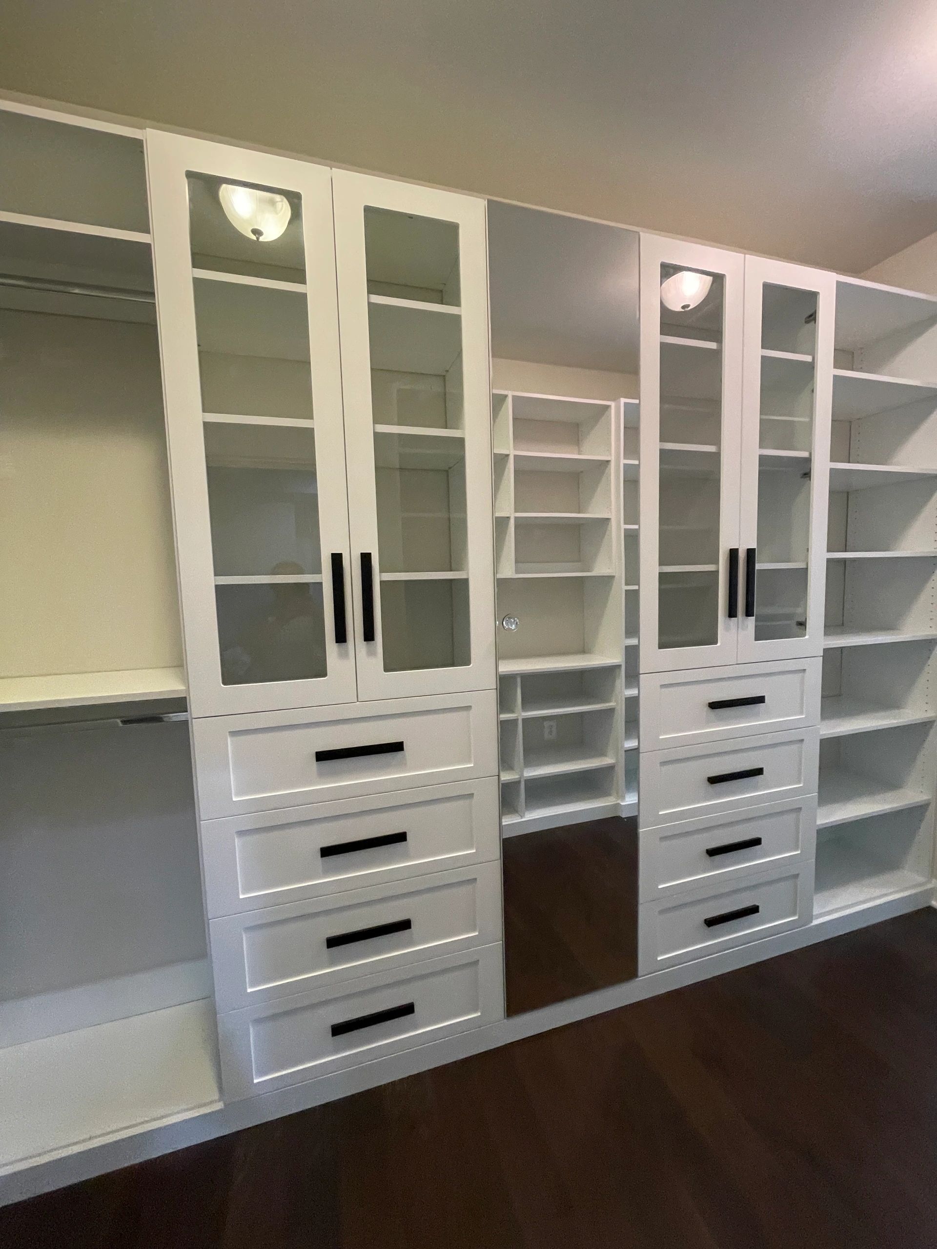 Shaker style with glass doors premium elegant custom closet